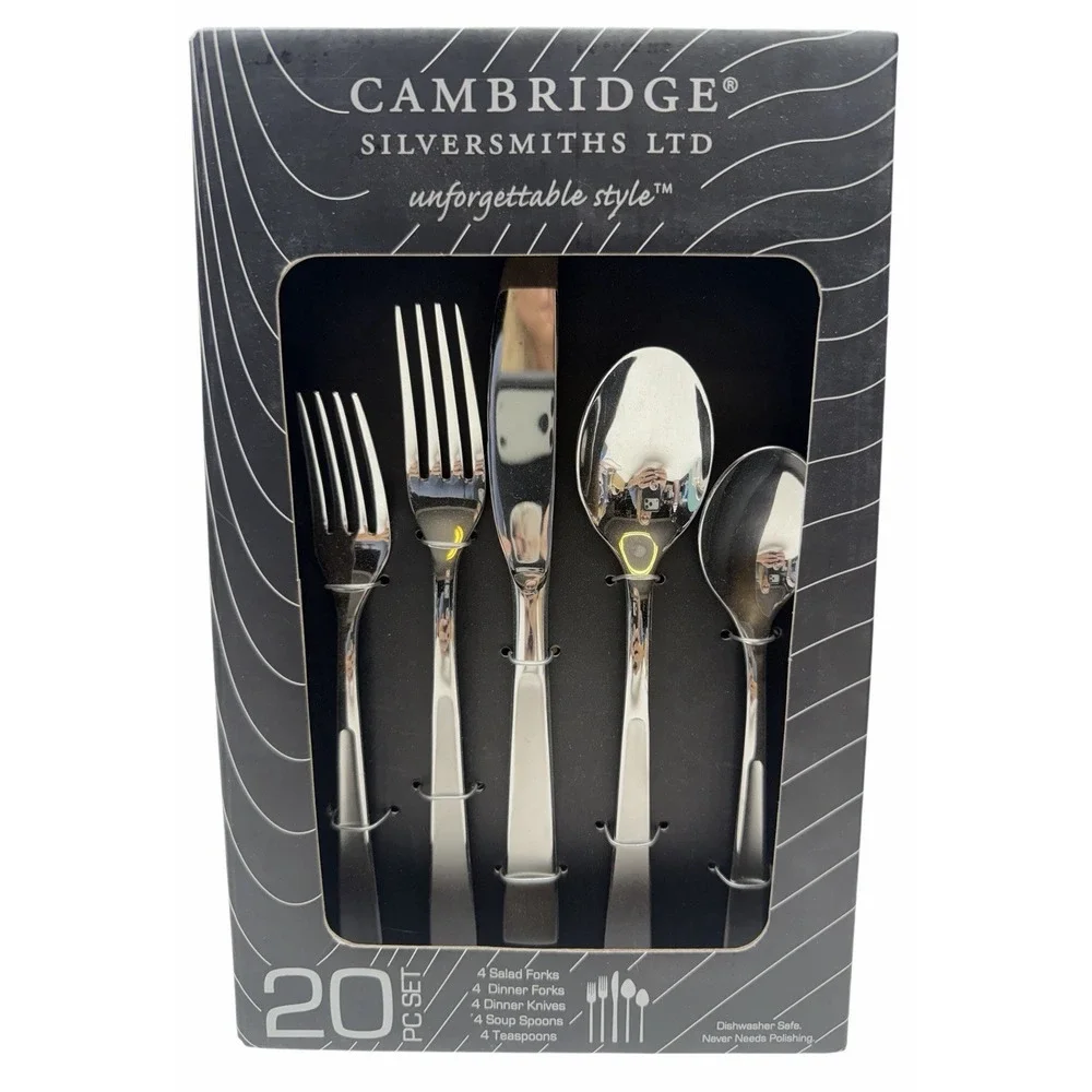 Rare Alessi 18/0  Stainless Modern Glossy Flatware‎ 20pc Set